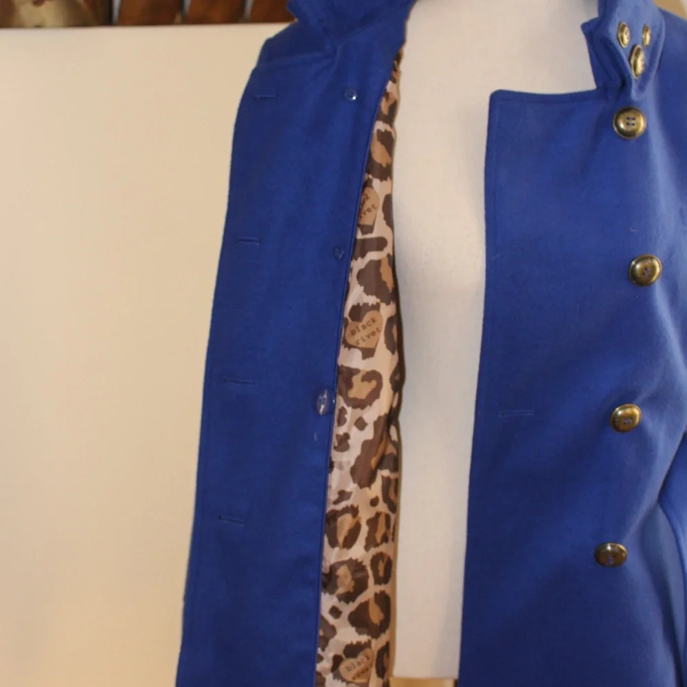 Black Rivet Blue Double-Breasted Jacket - Picture 8 of 12